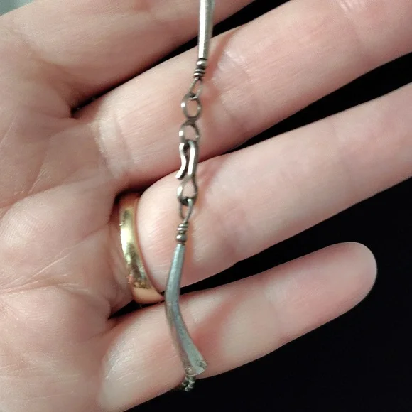 Vintage Southwestern Sterling Silver 3 Strand Necklace w/ Turquoise - Picture 9 of 9